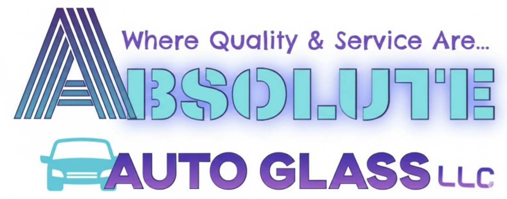 Absolute Auto Glass LLC logo with car silhouette