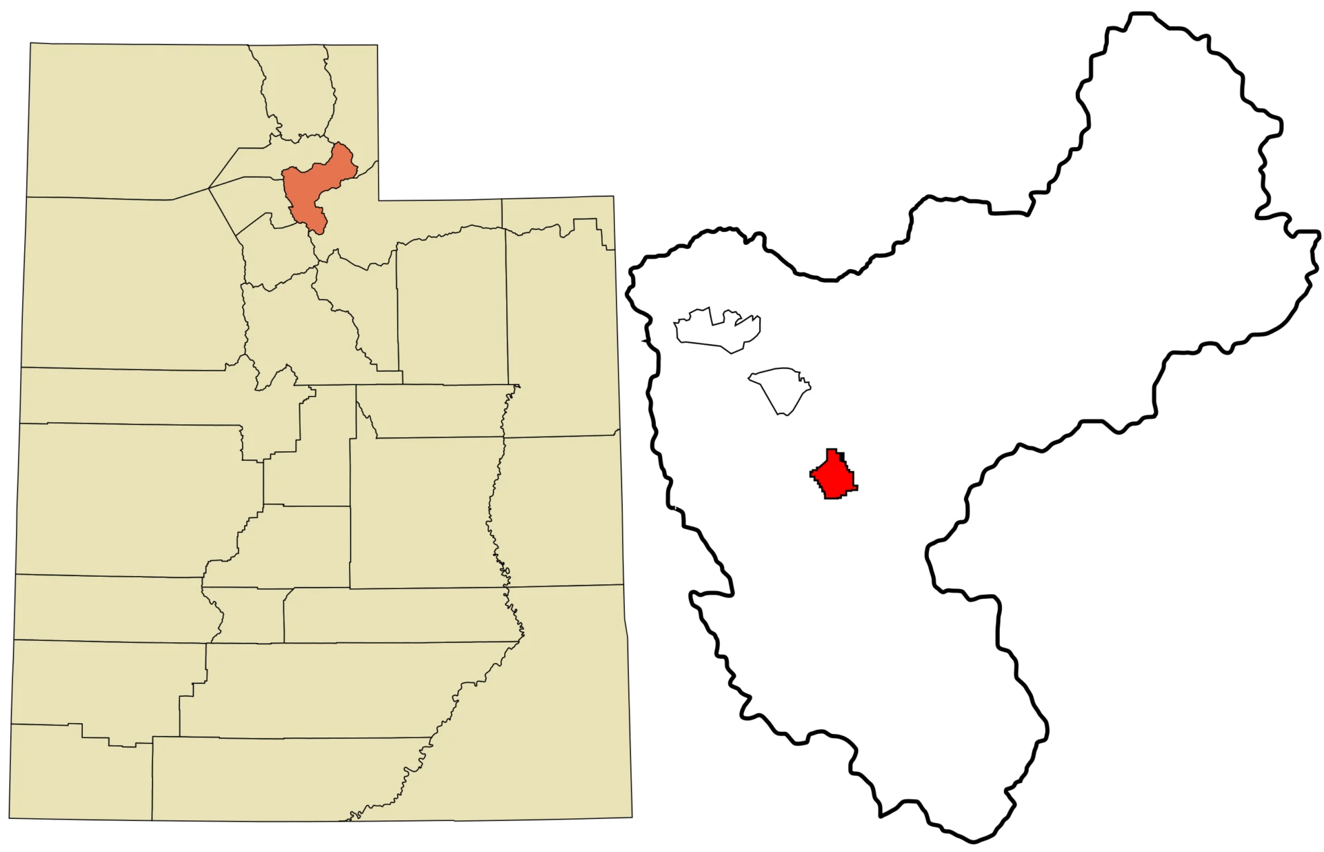 Park City, Utah Location Map – Summit County Map showing the location of Park City, Utah