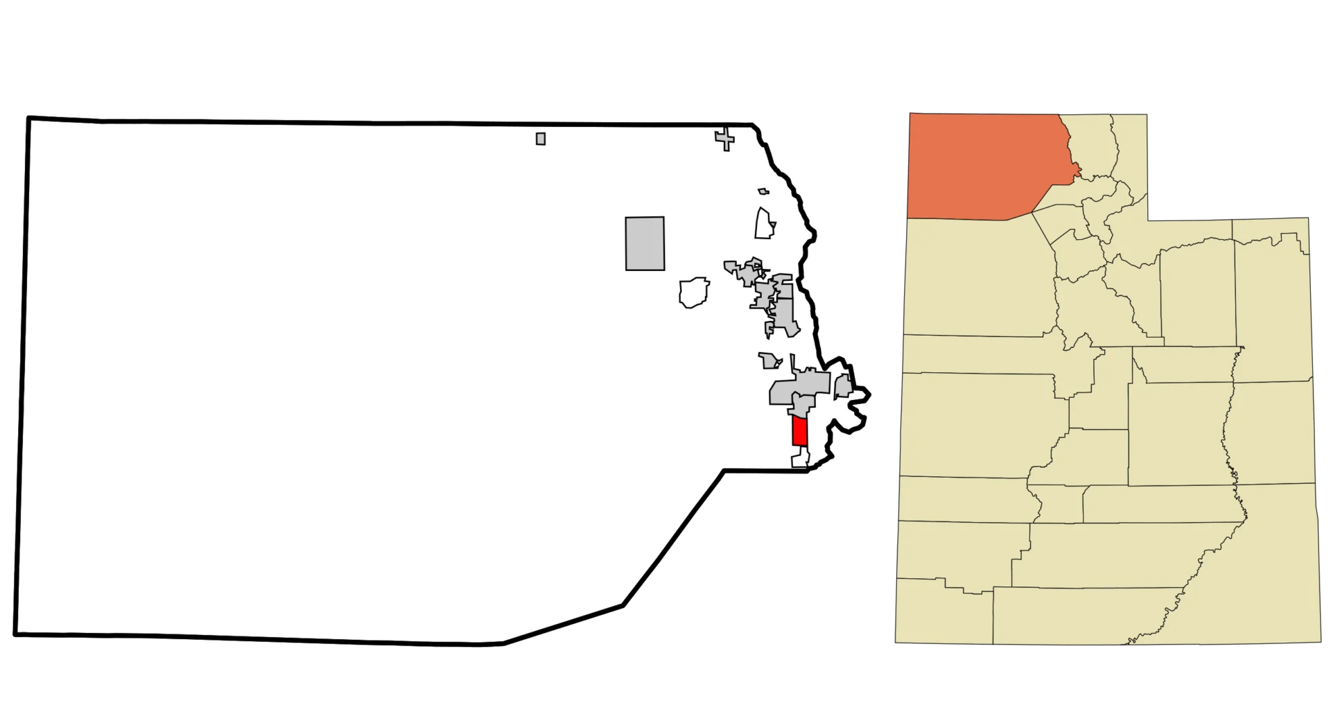 Map showing the location of Herriman, Utah